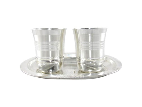 German Silver Tray  With 2 Cups - 500gms